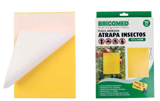 PLACA ADHESIVA ATRAPA INSECTOS
