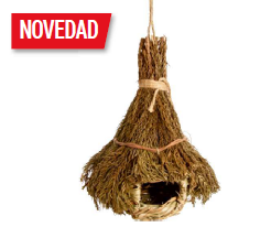 Casa Aves Natural - Techo Hojas | 11 x 22 cm
